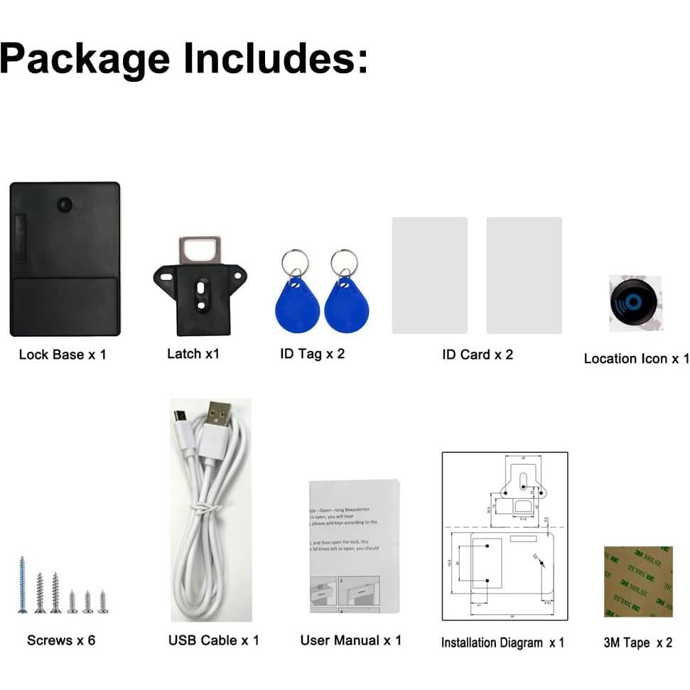 Cerradura RFID WOOCH ID-USB-L001 para Gabinetes de Madera