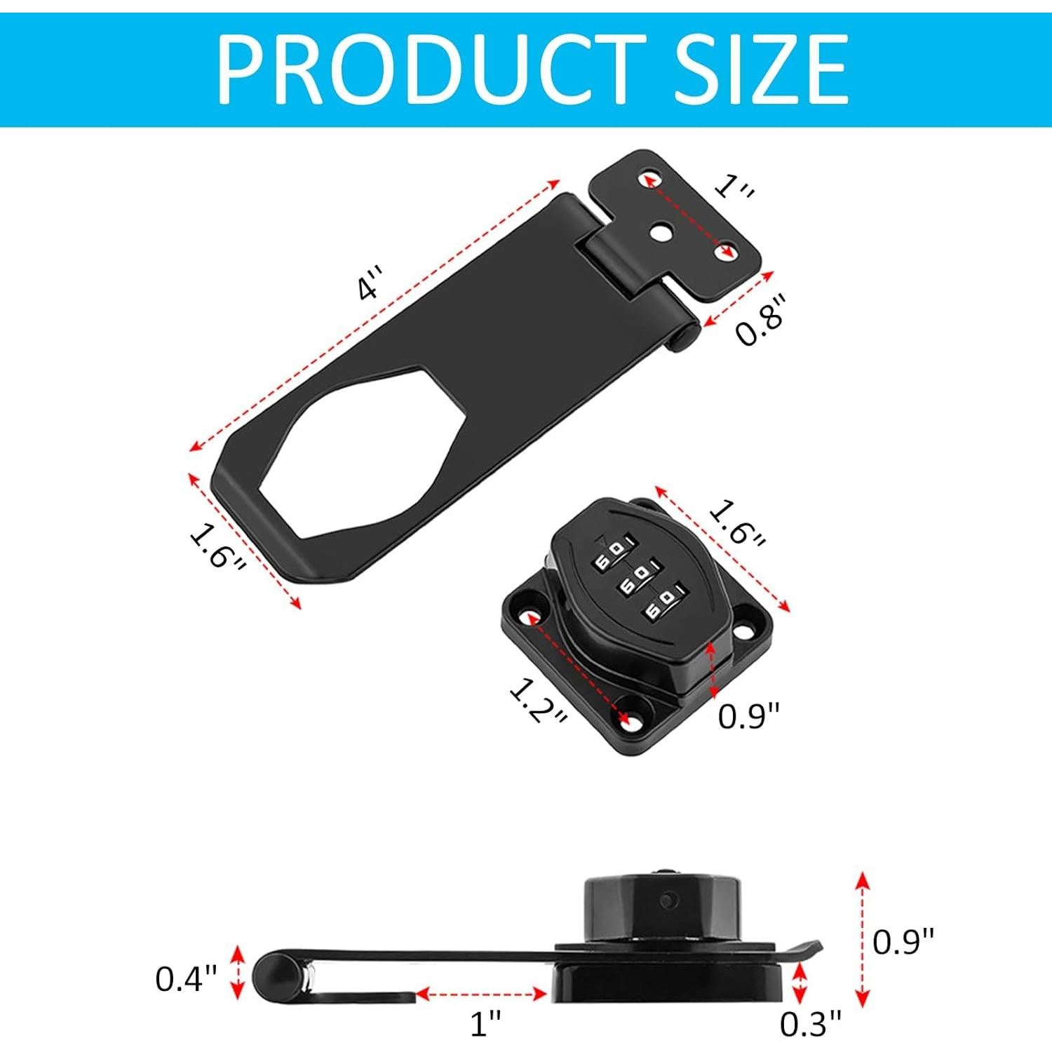 Cerradura de Combinación Mecánica WAYDA 3 Dígitos Negra