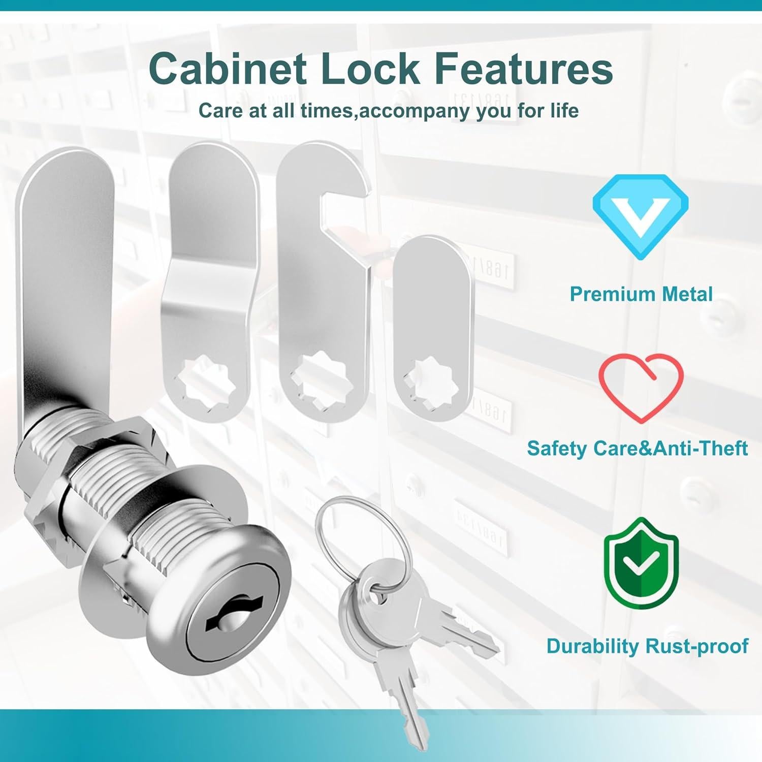 Cerraduras de Gabinete Ymtzfu 40mm con Llaves - 3 Pcs