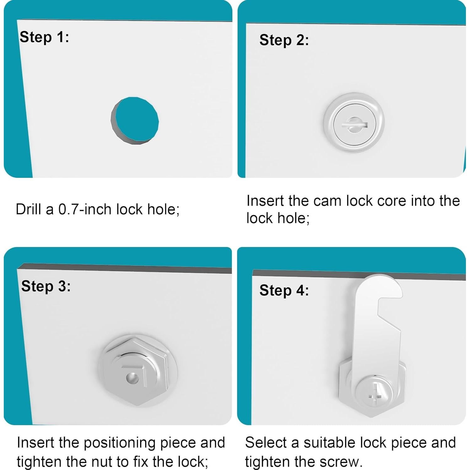 Cerraduras de Gabinete Ymtzfu 40mm con Llaves - 3 Pcs