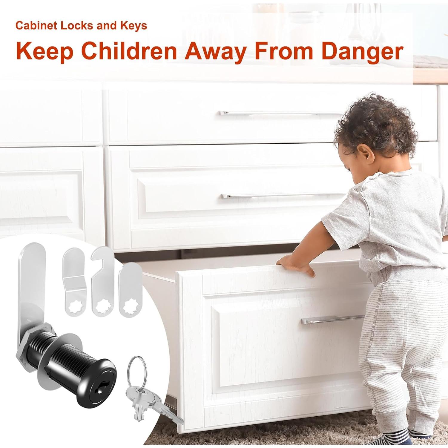 Cerraduras de Gabinete inBovoga 3 Pcs 40mm con Llaves Clave Igual