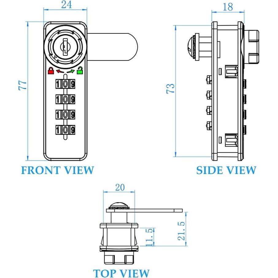 Cerradura de Combinación Mecánica Puyueo MCL07 - 2 Juegos