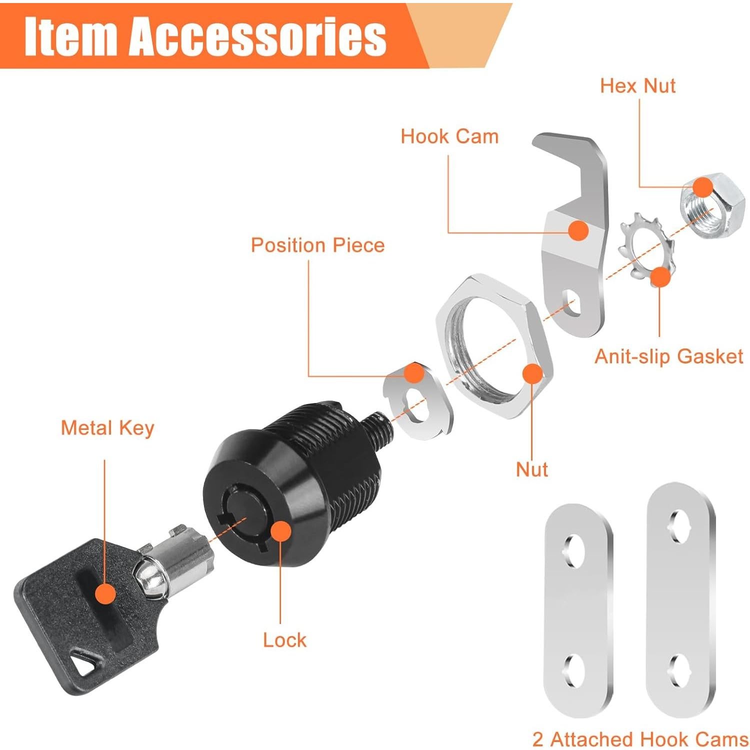 Cerraduras de Caja de Herramientas KOVOSCH - 2 Piezas, Zinc