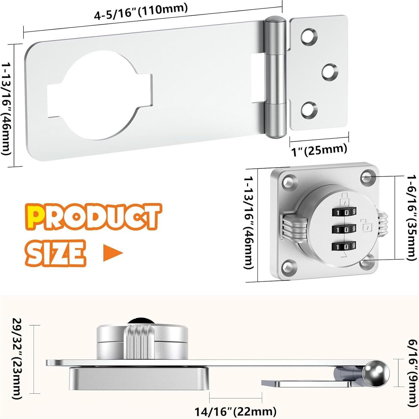 Cerradura de Gabinete de Combinación MeBantoo FY-Code 3 Dígitos