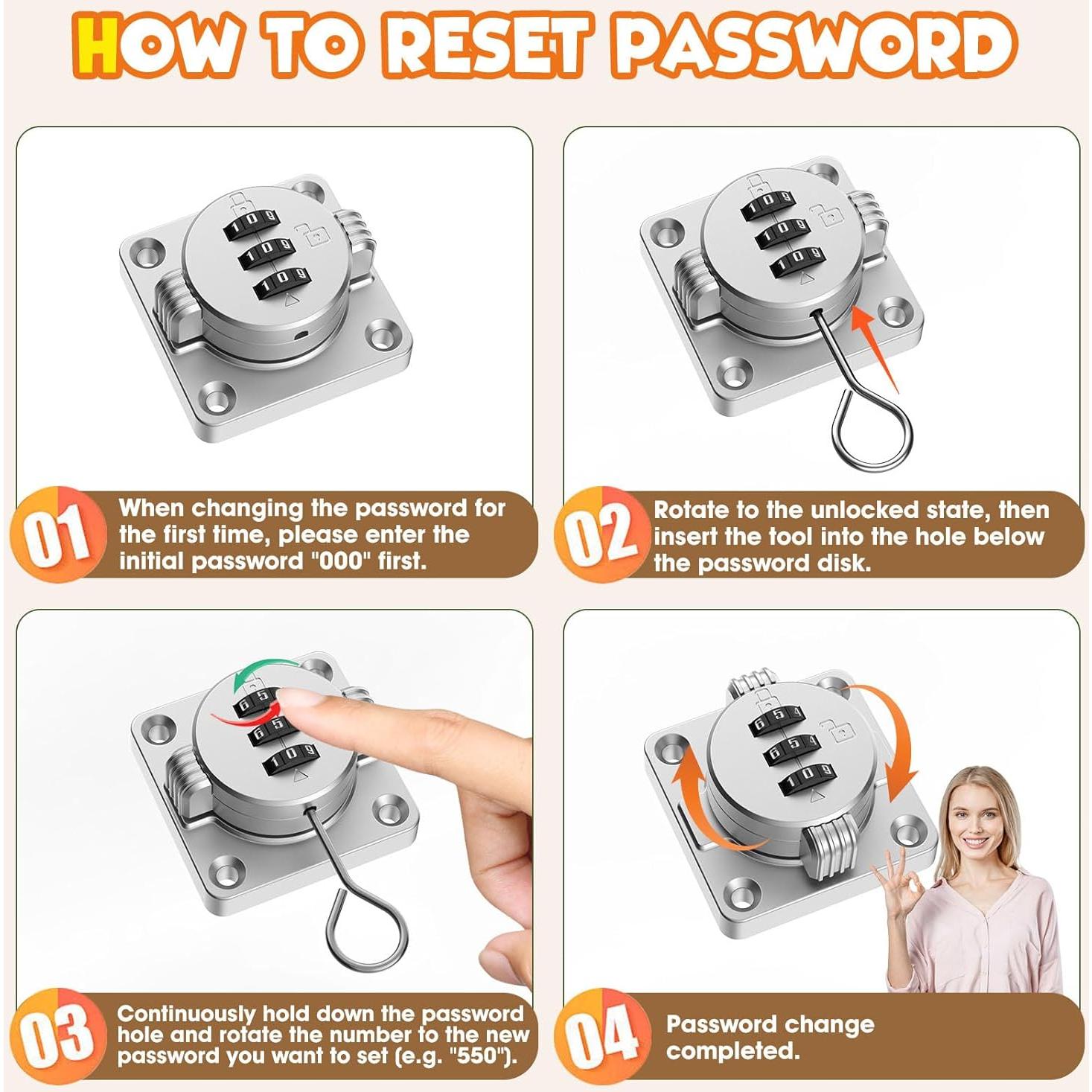 Cerradura de Gabinete de Combinación MeBantoo FY-Code 3 Dígitos