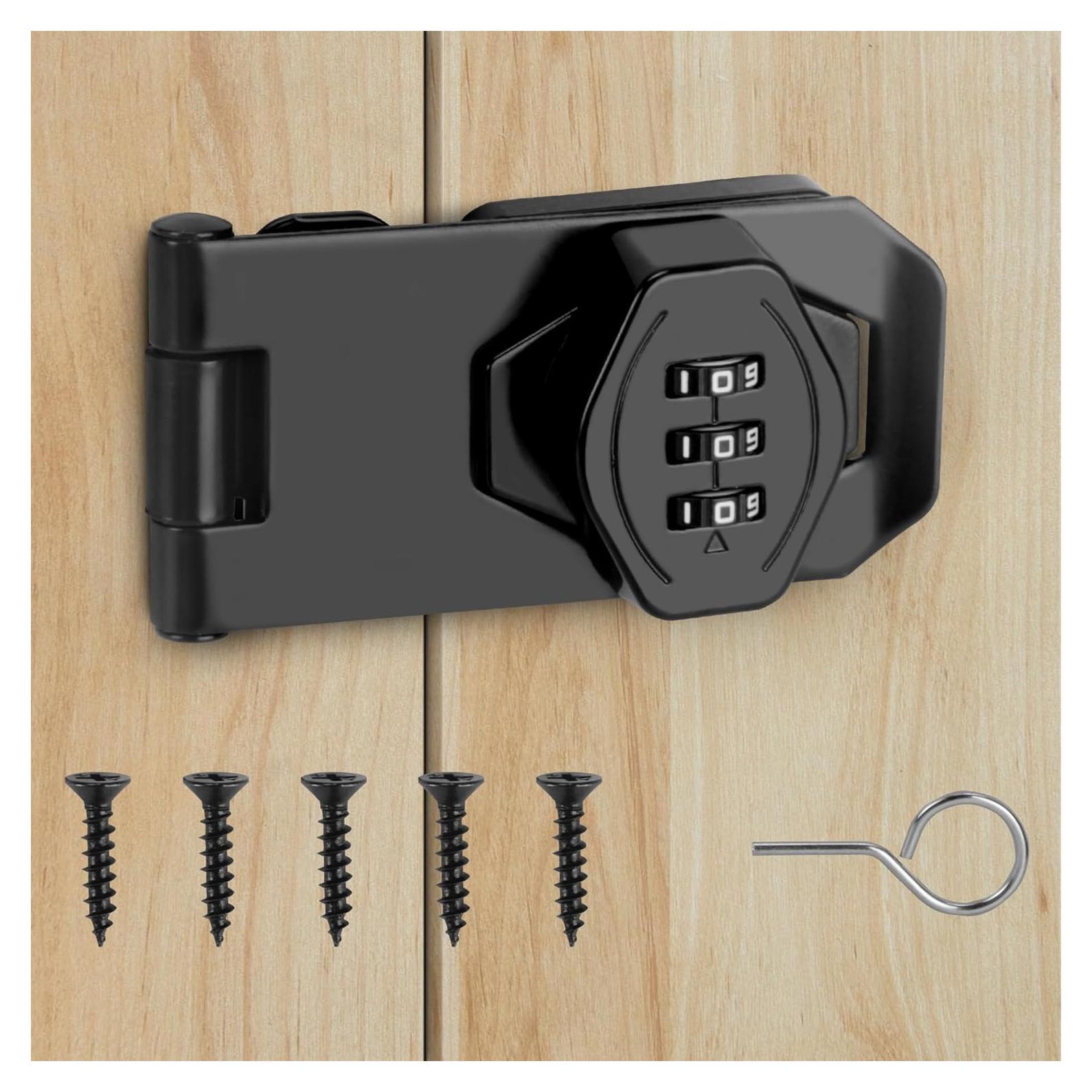 Cerradura de combinación sin llave FIVEPEARS 3 dígitos negra