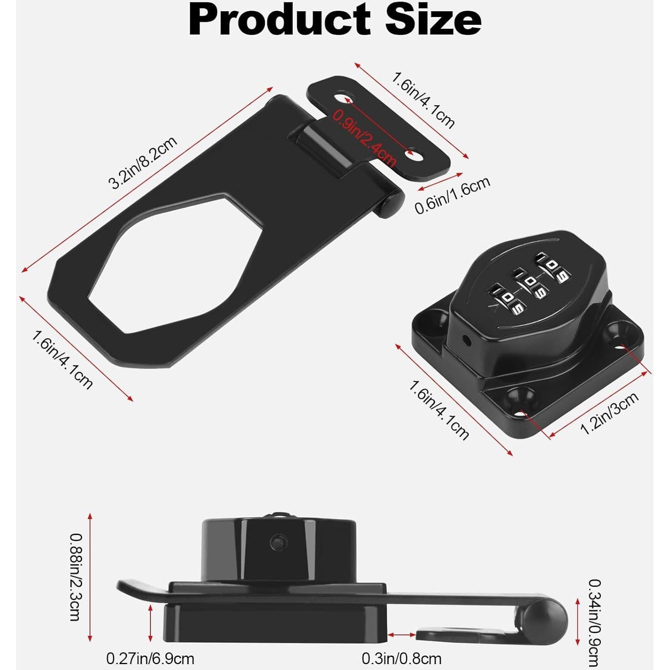 Cerradura de combinación sin llave FIVEPEARS 3 dígitos negra
