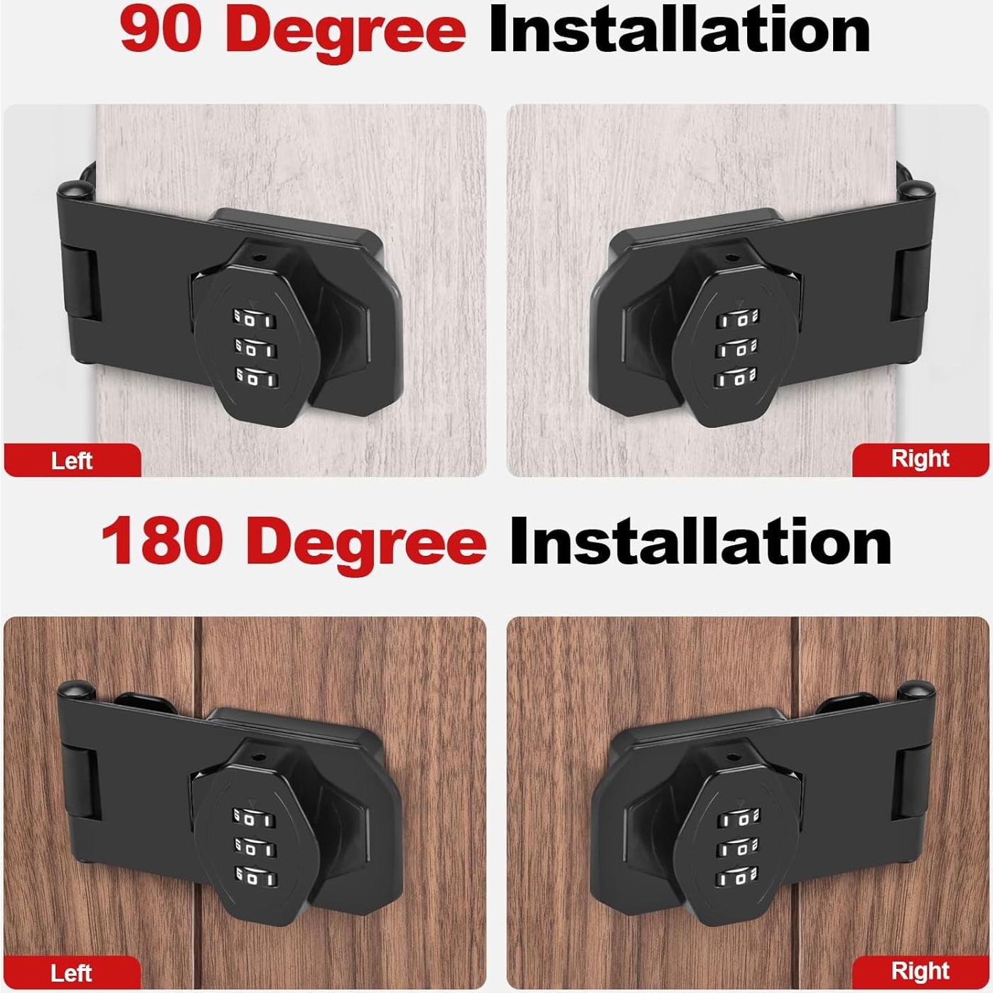 Cerradura de combinación sin llave FIVEPEARS 3 dígitos negra