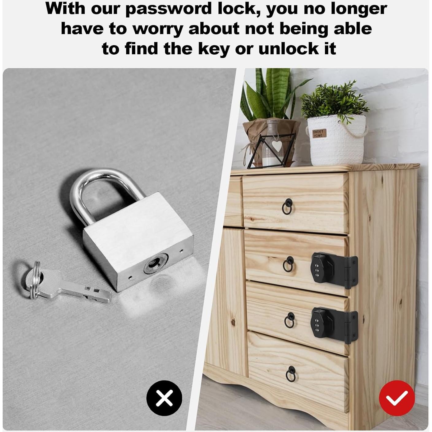 Cerradura de combinación sin llave FIVEPEARS 3 dígitos negra