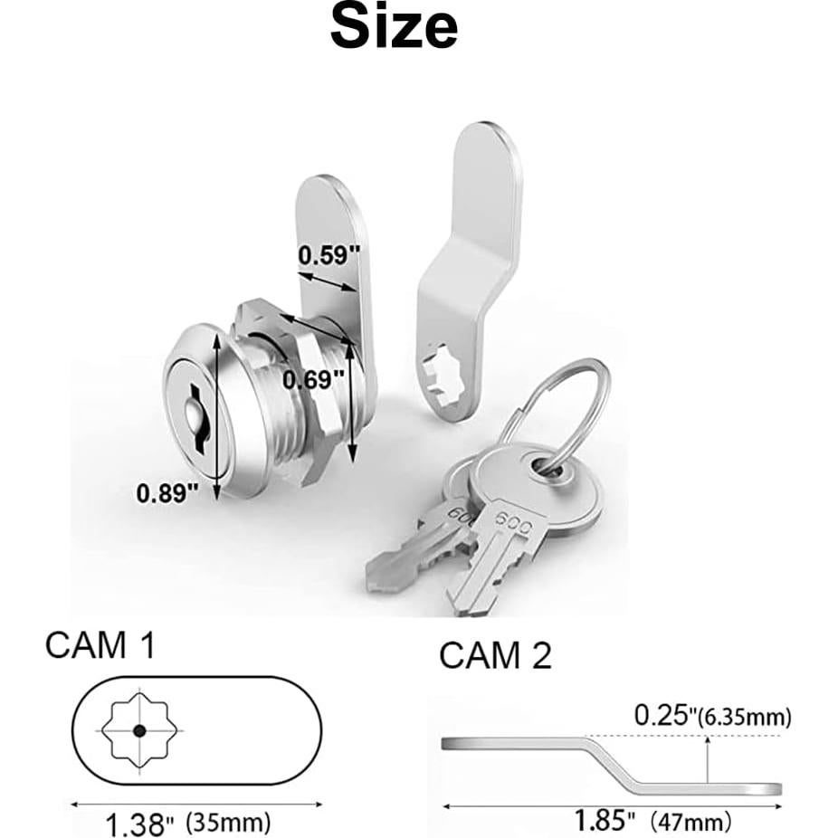 Cerradura de Leva Helonge con Llaves 1.90 cm Plata