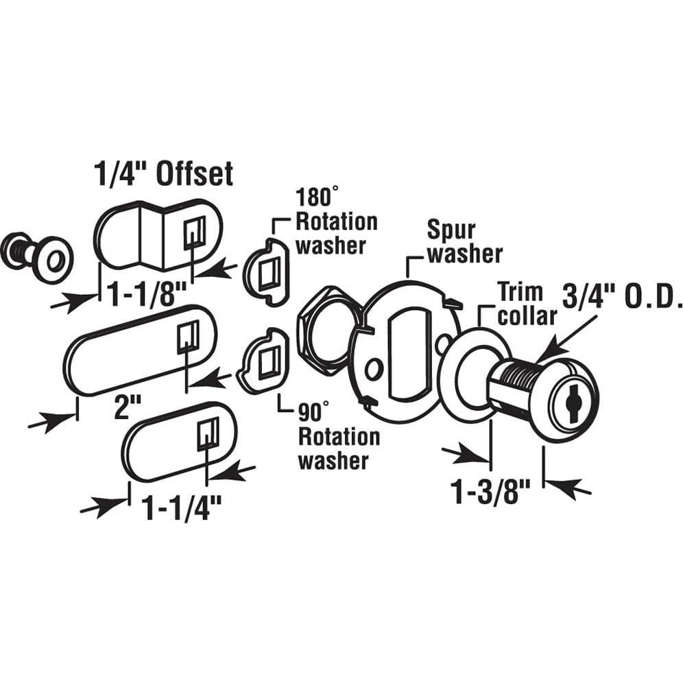 Cerradura de Cajón Prime-Line U 9953 con Acabado en Latón