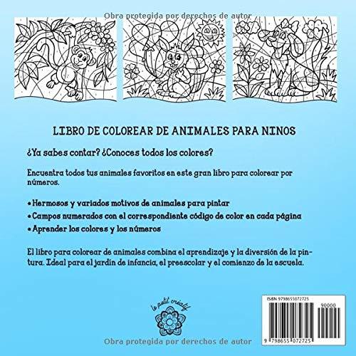Colorea por números: Libro de colorear animales para niños a partir de 5 años + bono: mandalas de animales (Spanish Edition)