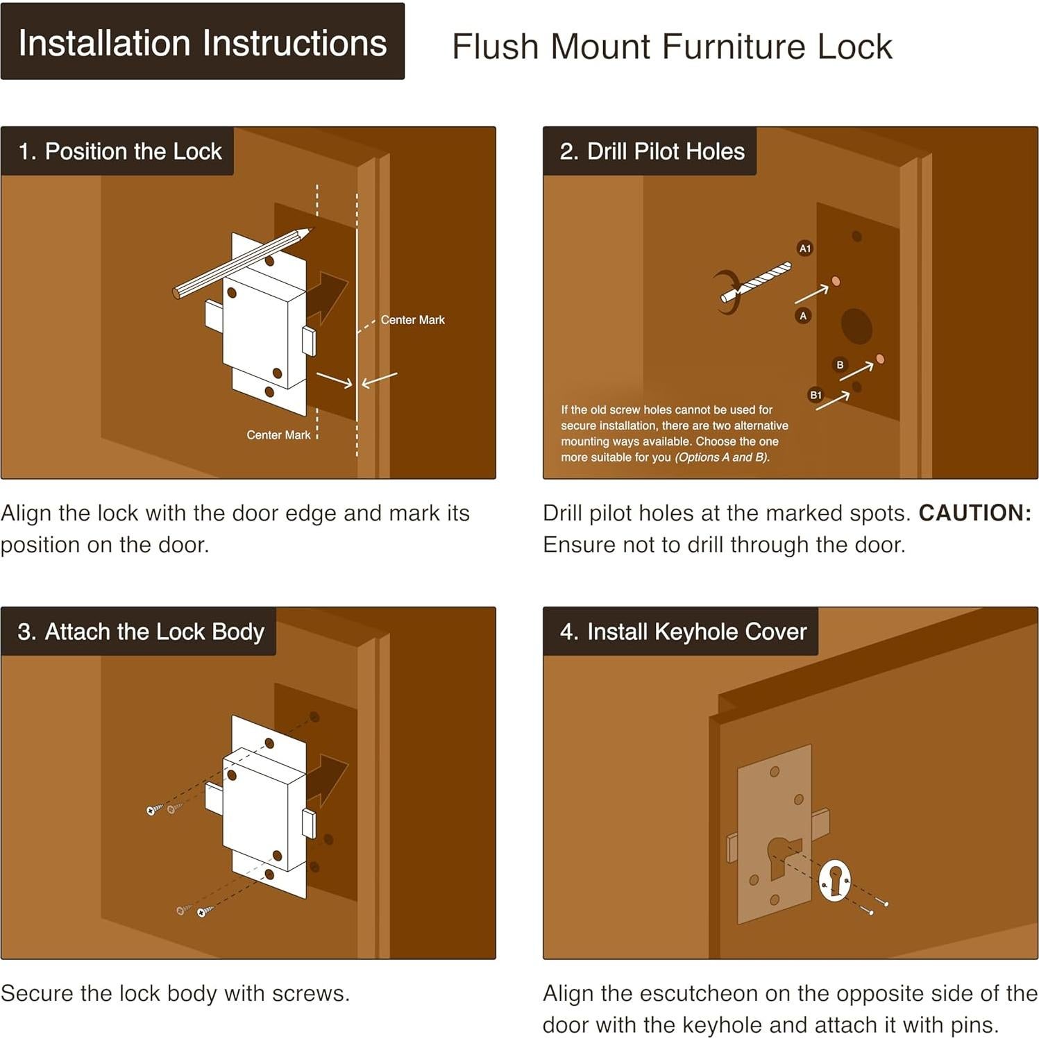 Candado de bronce antiguo UNIQANTIQ para gabinete con llave