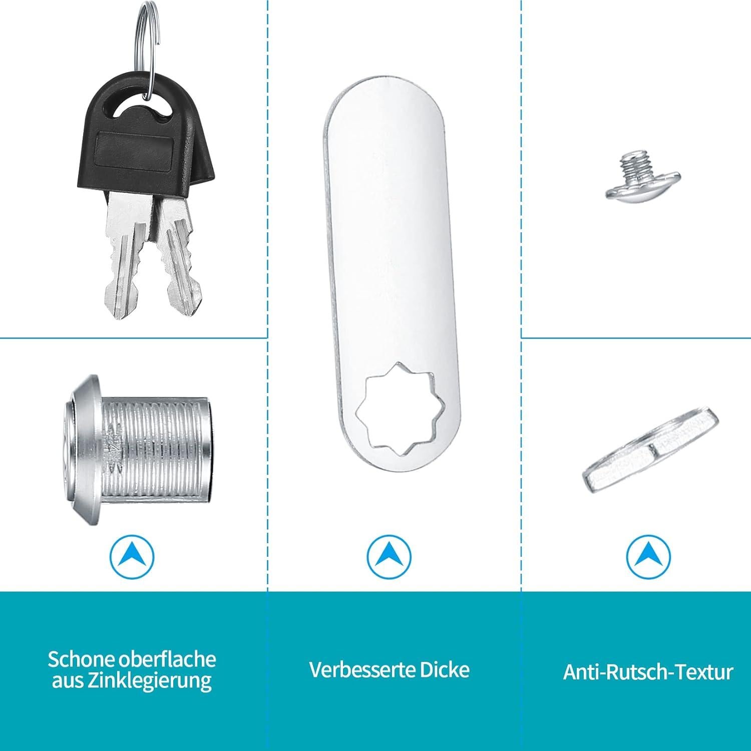 Cerraduras de cilindro con llave HexinYigjly - 6 Piezas 16mm