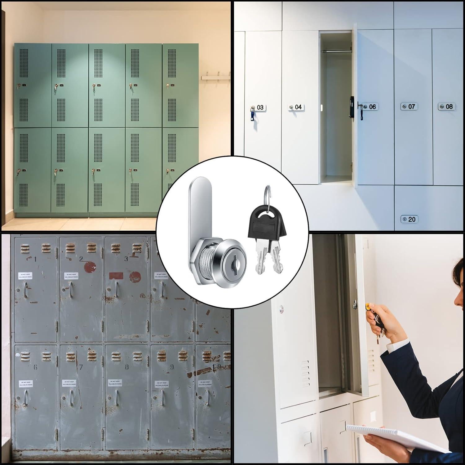 Cerraduras de cilindro con llave HexinYigjly - 6 Piezas 16mm