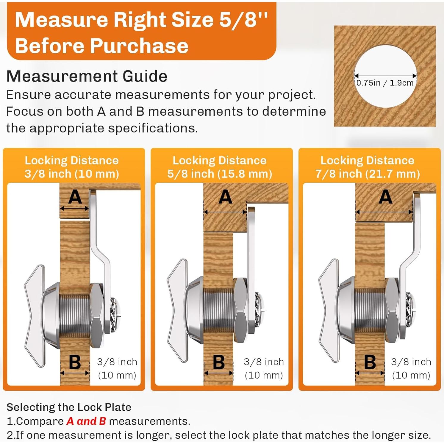 Juego de Cerraduras de Cam Offset WELLUCK 5 Piezas 16mm