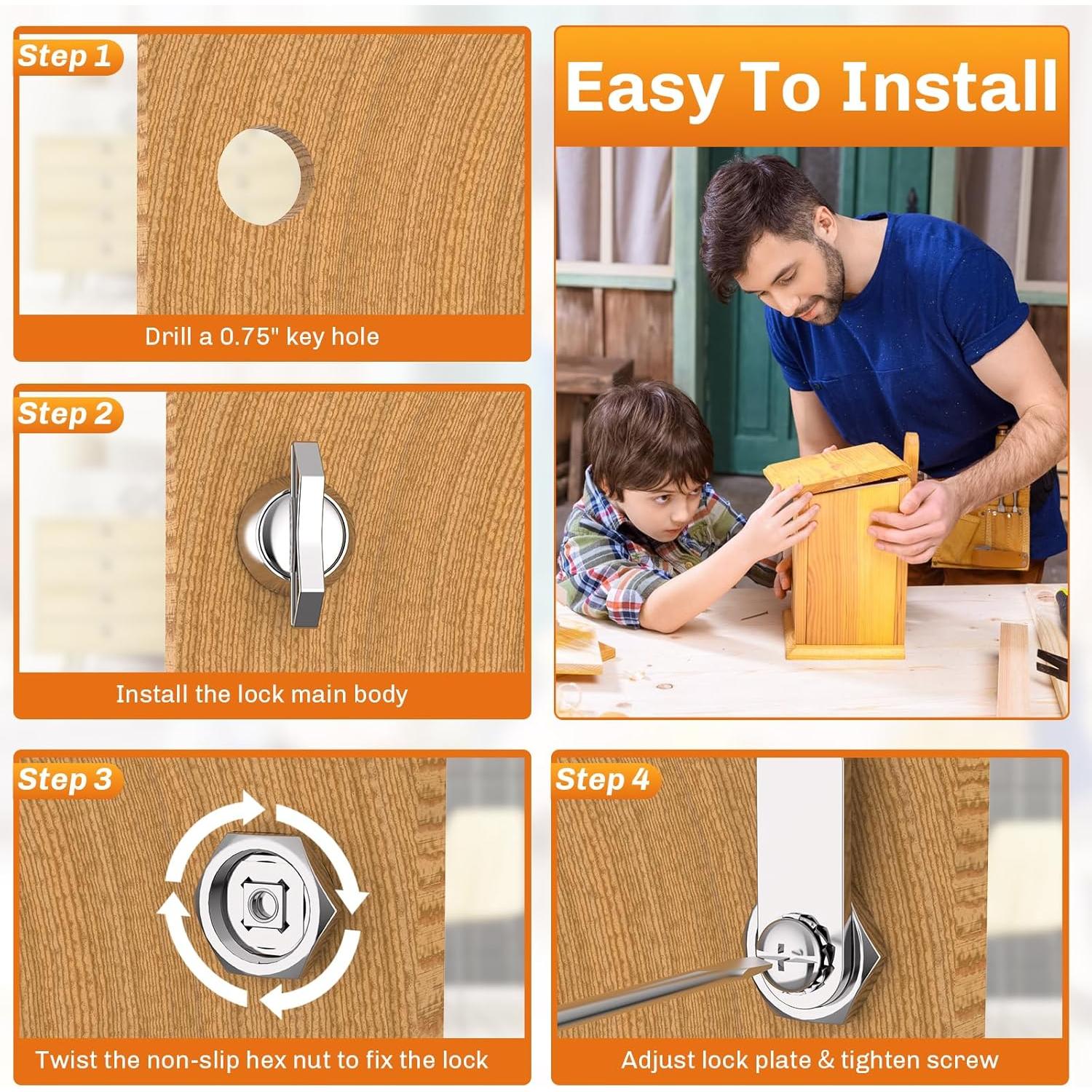 Juego de Cerraduras de Cam Offset WELLUCK 5 Piezas 16mm