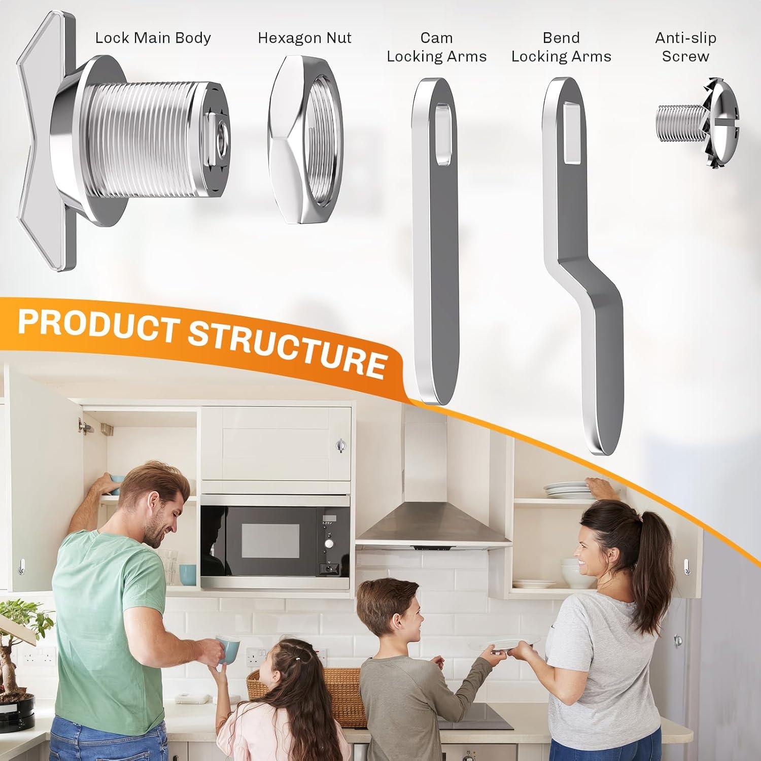 Juego de Cerraduras de Cam Offset WELLUCK 5 Piezas 16mm