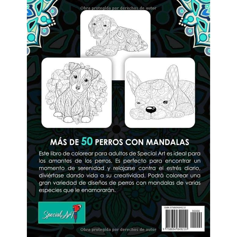Perros con Mandalas - Libro de Colorear para Adultos: Más de 50 lindos, cariñosos y hermosos perros. Libros de colorear anti estrés con diseños ... con Mandalas de Colorear) (Spanish Edition)