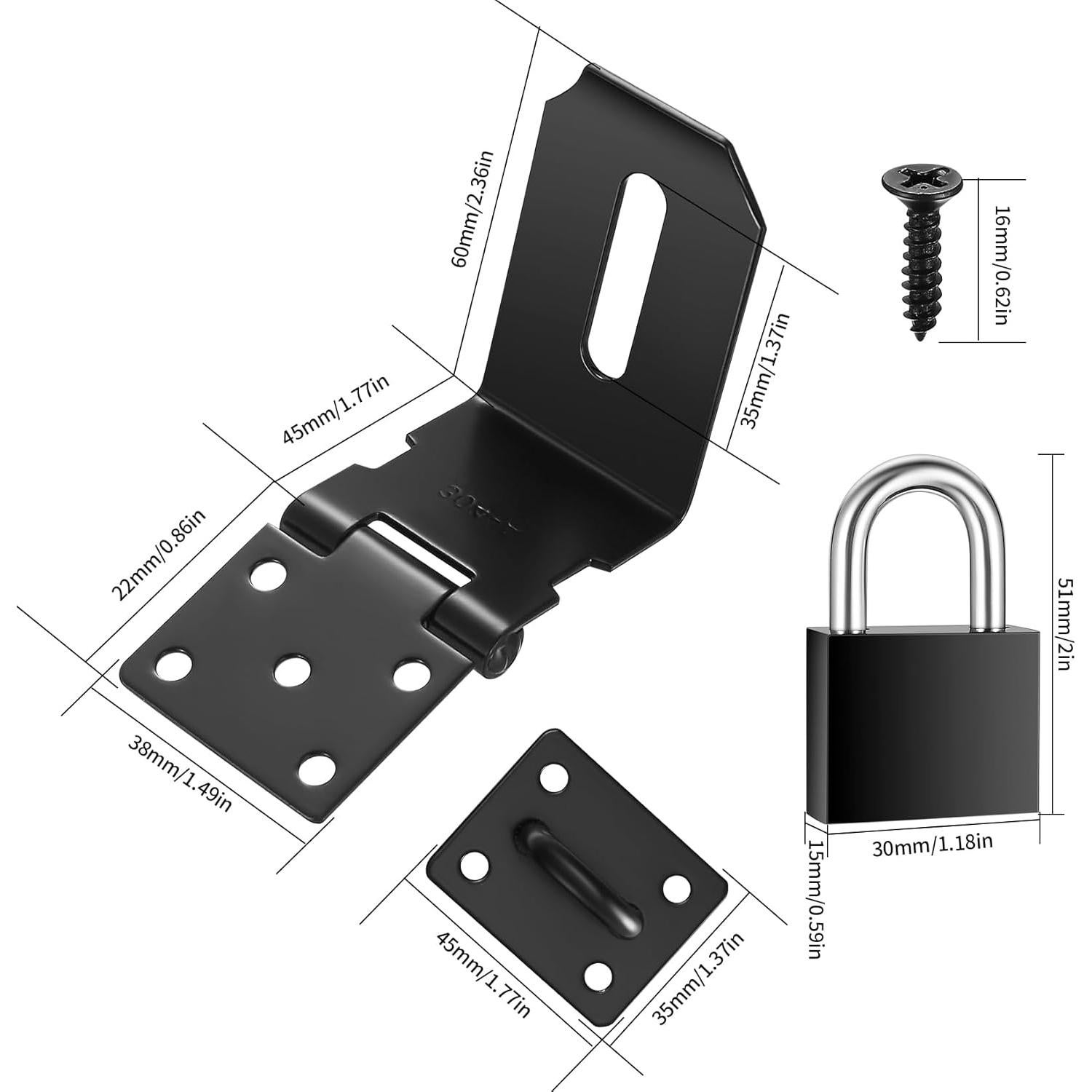 Cerradura de Hasp de Acero Inoxidable 10.16 cm con Llave