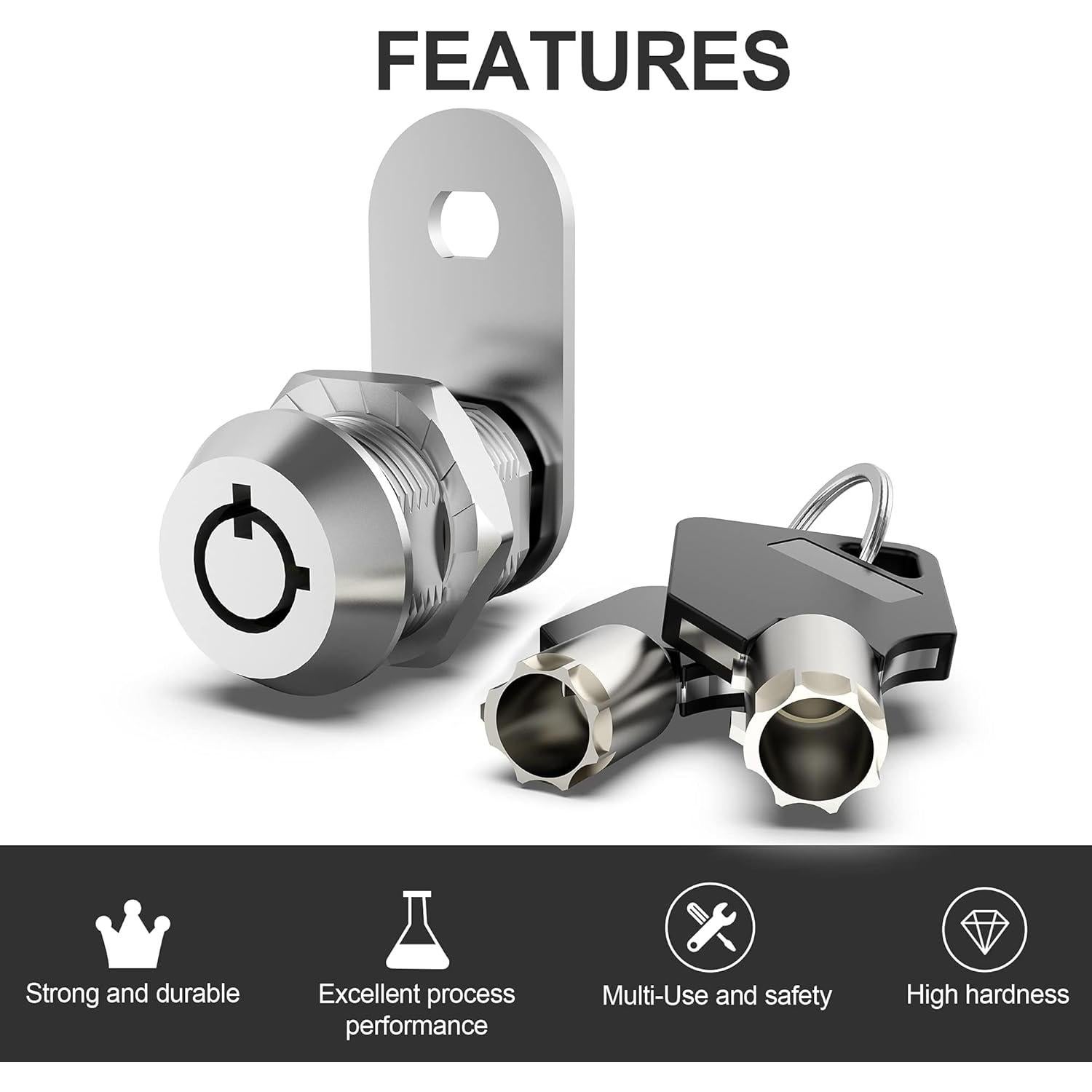 6 Cerraduras de Gabinete inBovoga 1-1/8" con Llave Igual