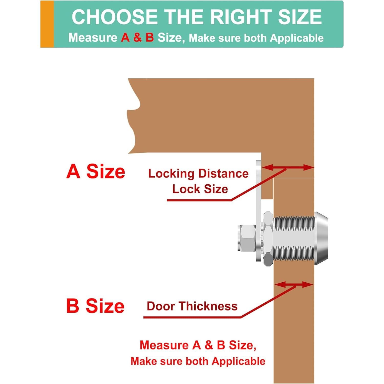 6 Cerraduras de Gabinete inBovoga 1-1/8" con Llave Igual
