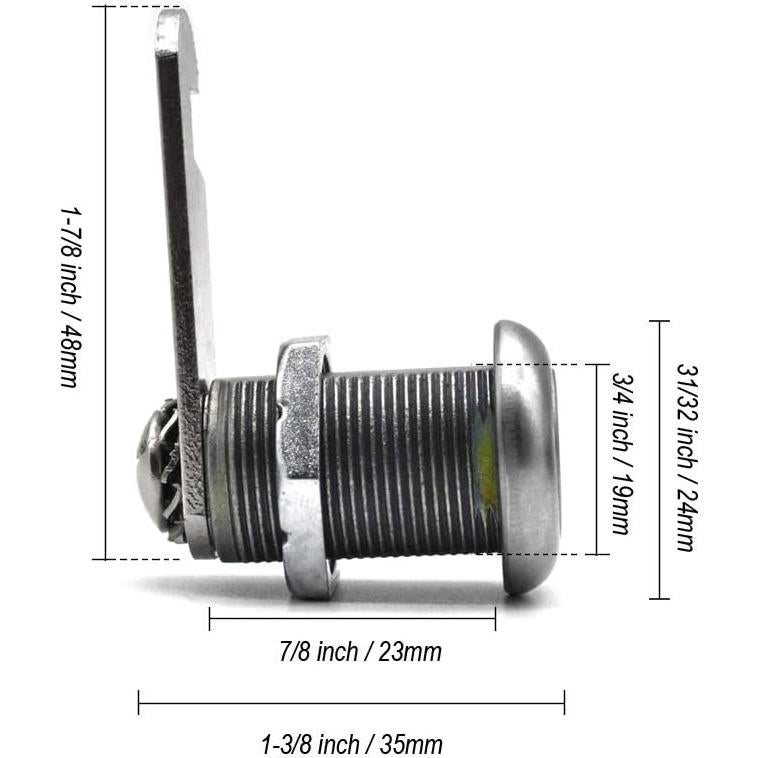 Cerraduras de Cam 2Pcs NIANNIAN 23mm Acero Inoxidable