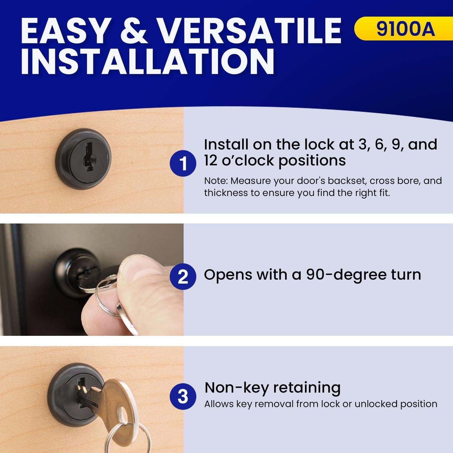 Cerradura de Tambor de Disco FJM Security 9100A Negra