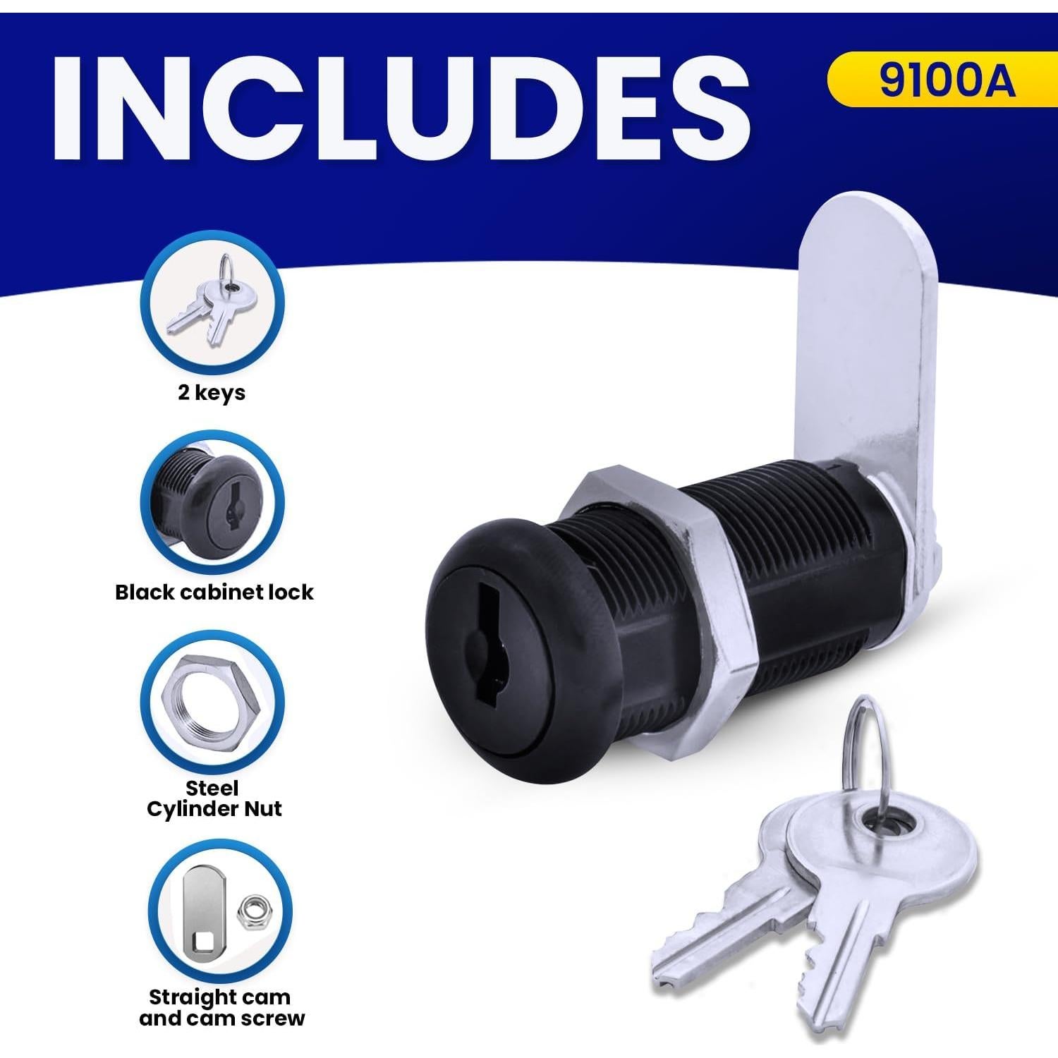 Cerradura de Tambor de Disco FJM Security 9100A Negra