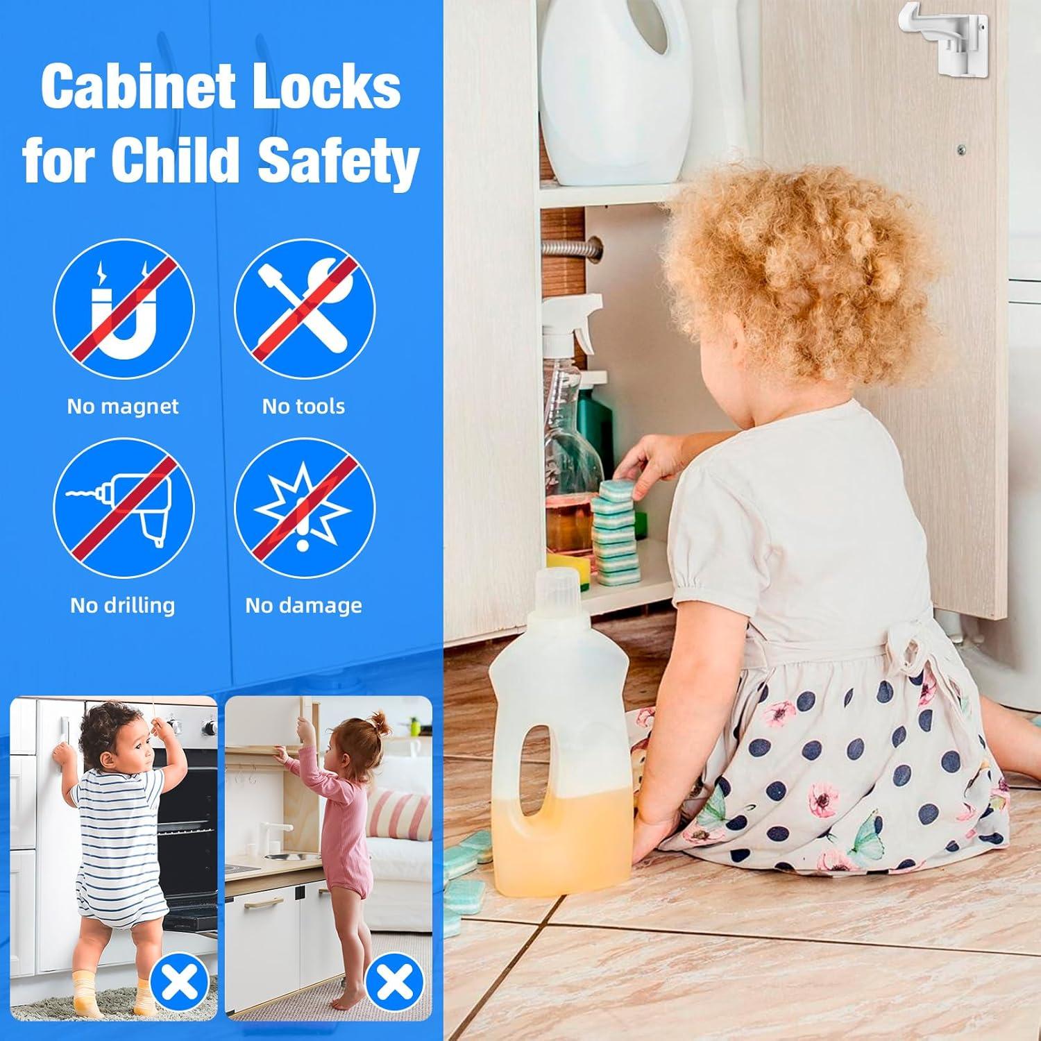 Cerraduras de Gabinete TOWODE Seguridad Infantil Paquete 10