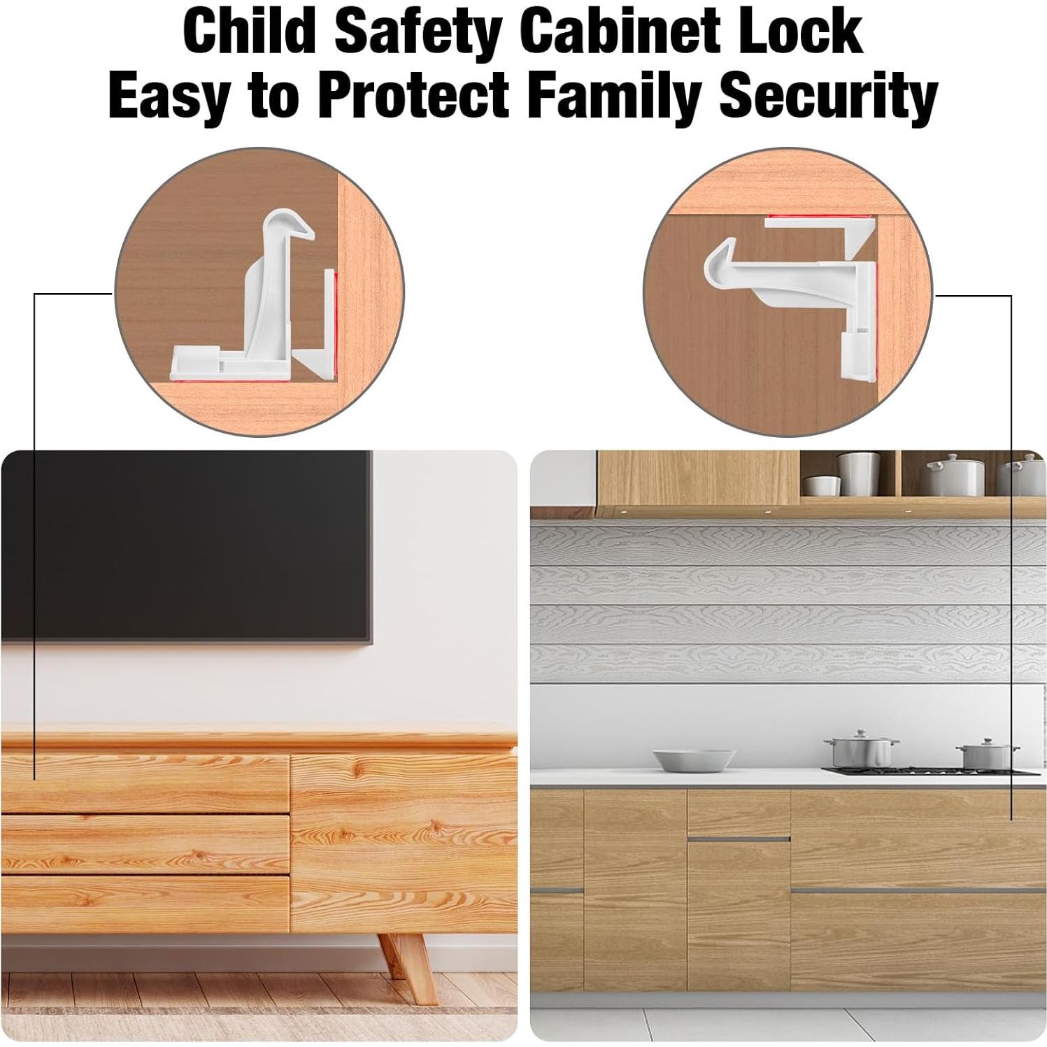 Cerraduras de Gabinete TOWODE Seguridad Infantil Paquete 10