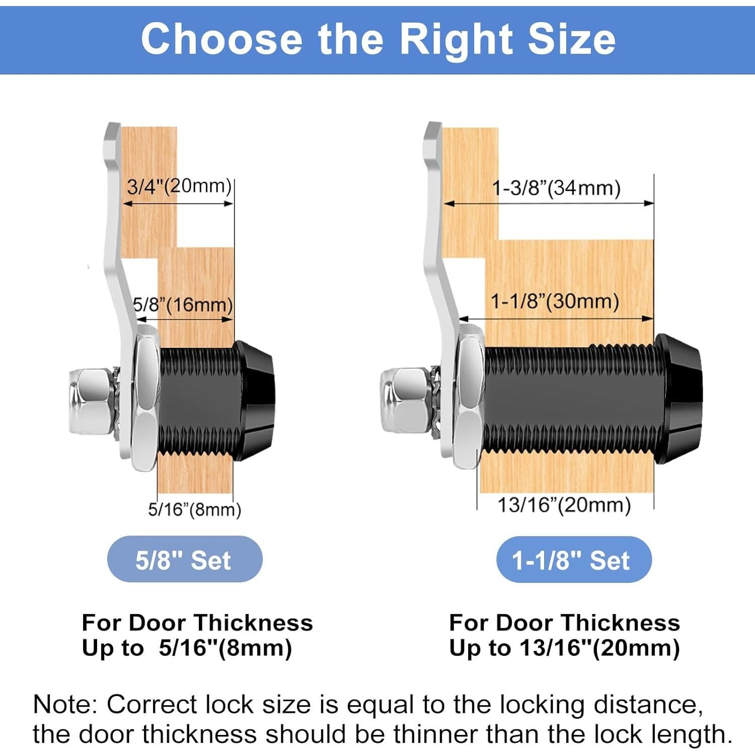 Cerradura de Caja de Herramientas Cylinnda 16mm con Llaves Negras