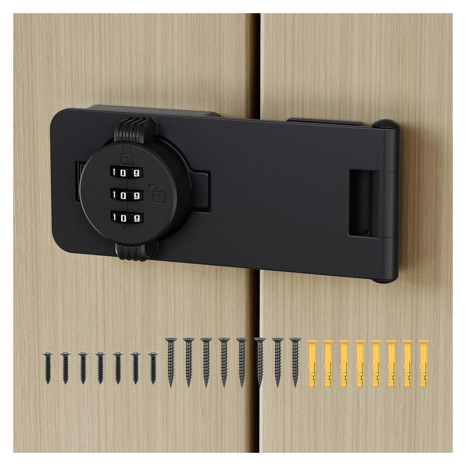 Cerradura de Gabinete Mixizigoz 3 Dígitos Combinación Zinc Negra