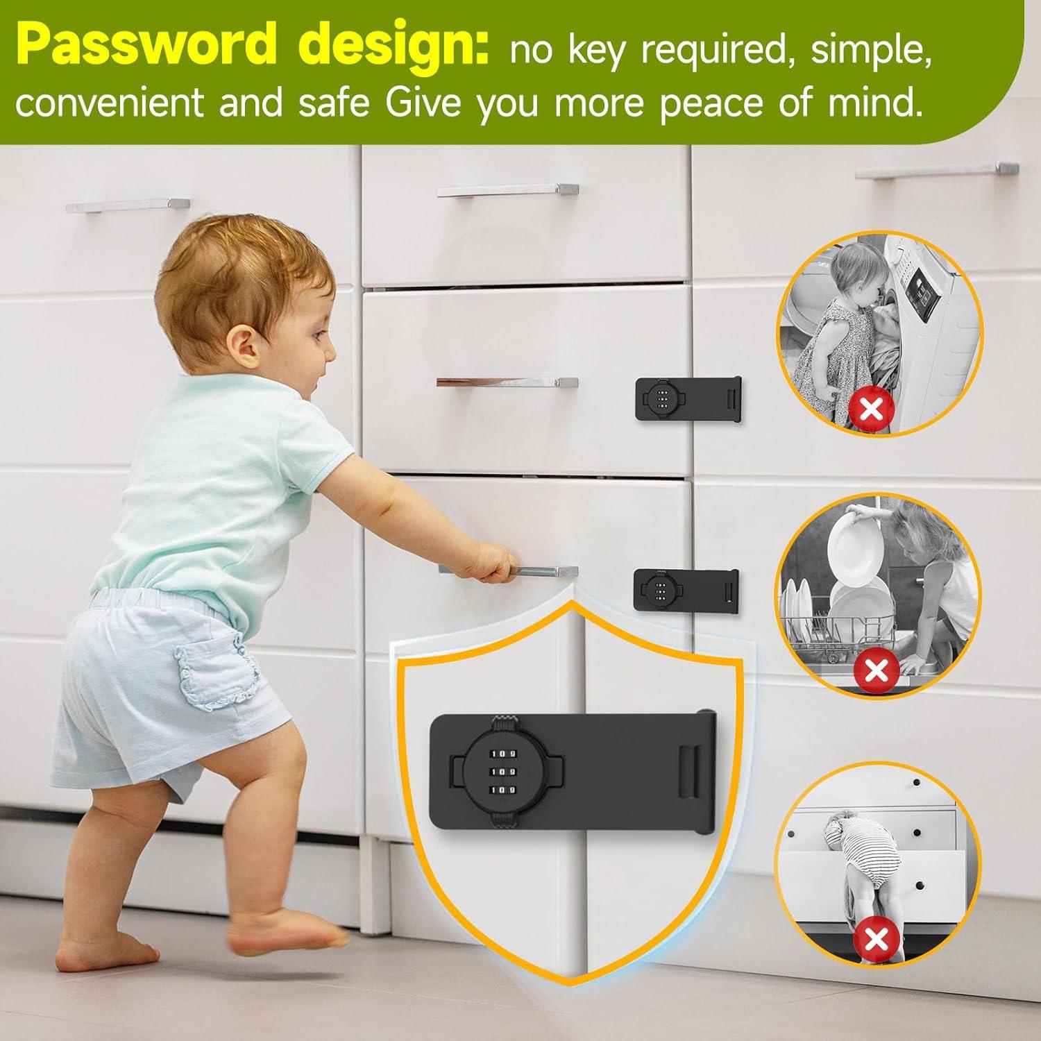 Cerradura de Gabinete Mixizigoz 3 Dígitos Combinación Zinc Negra