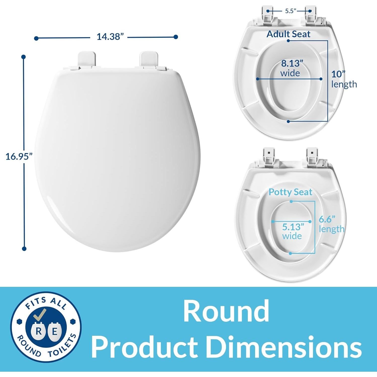 Asiento de Inodoro Mayfair Redondo con Entrenador Blanco