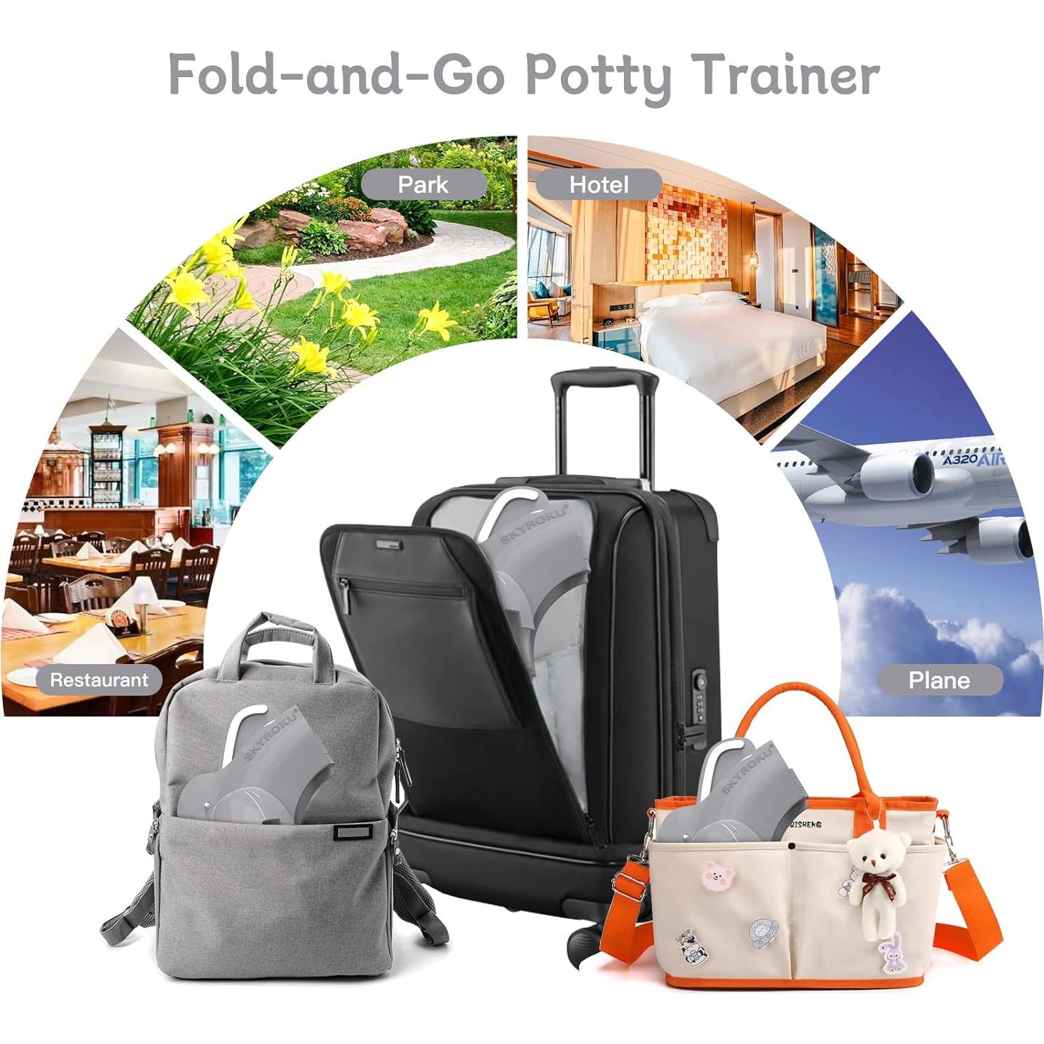 Asiento de Inodoro Plegable SKYROKU para Niños - Antideslizante