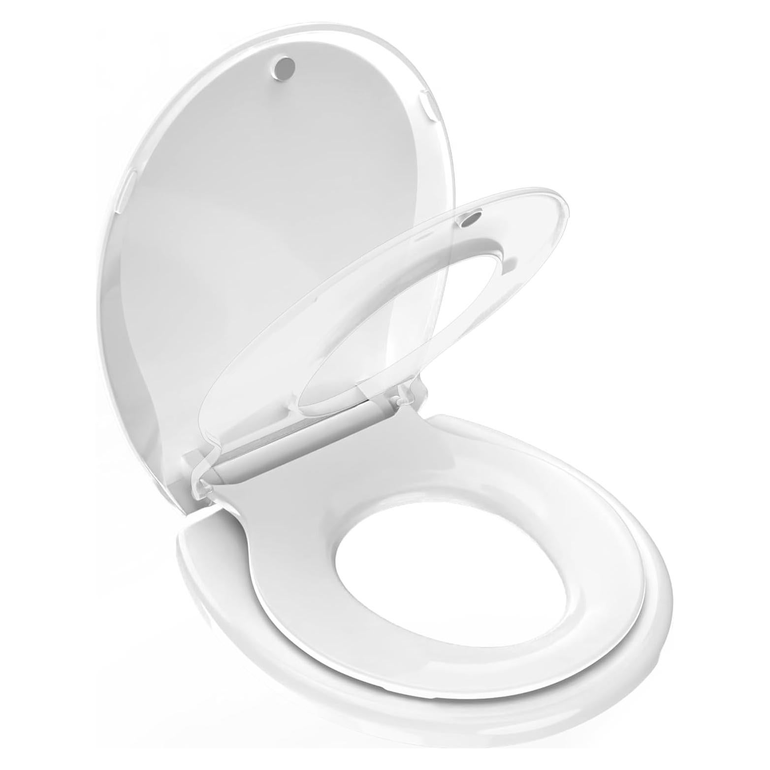 Asiento de Inodoro 2 en 1 Huttdmel Redondo 41.91 cm Blanco