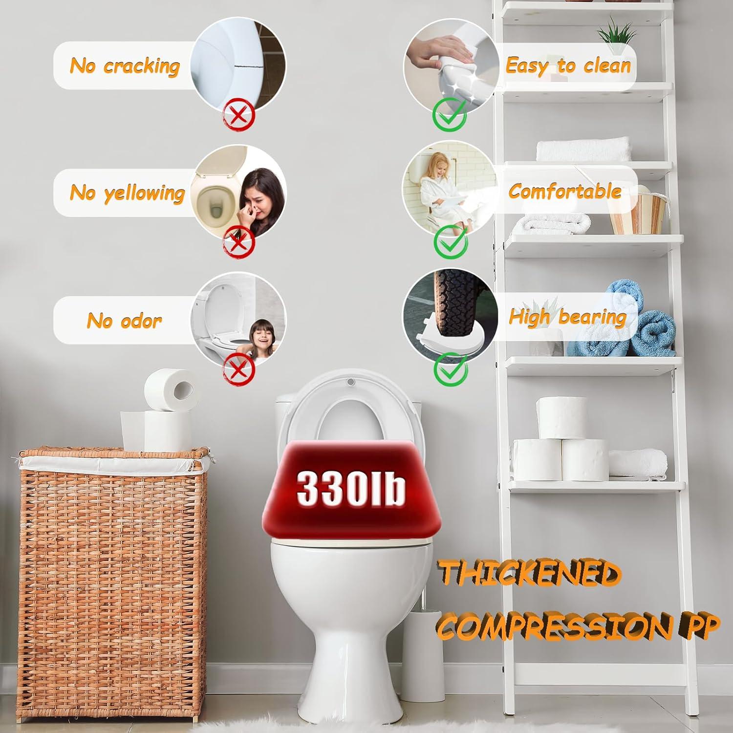 Asiento de Inodoro 2 en 1 Huttdmel Redondo 41.91 cm Blanco