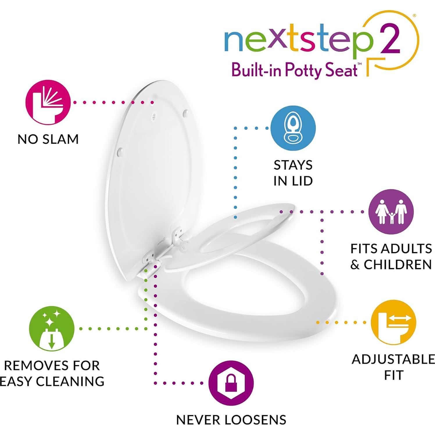 Asiento de Inodoro Mayfair Elongado con Entrenador Infantil Galleta