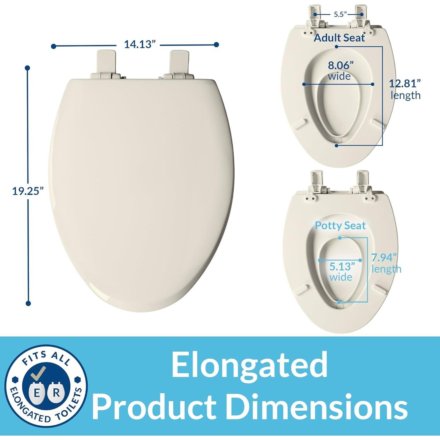 Asiento de Inodoro Mayfair Elongado con Entrenador Infantil Galleta