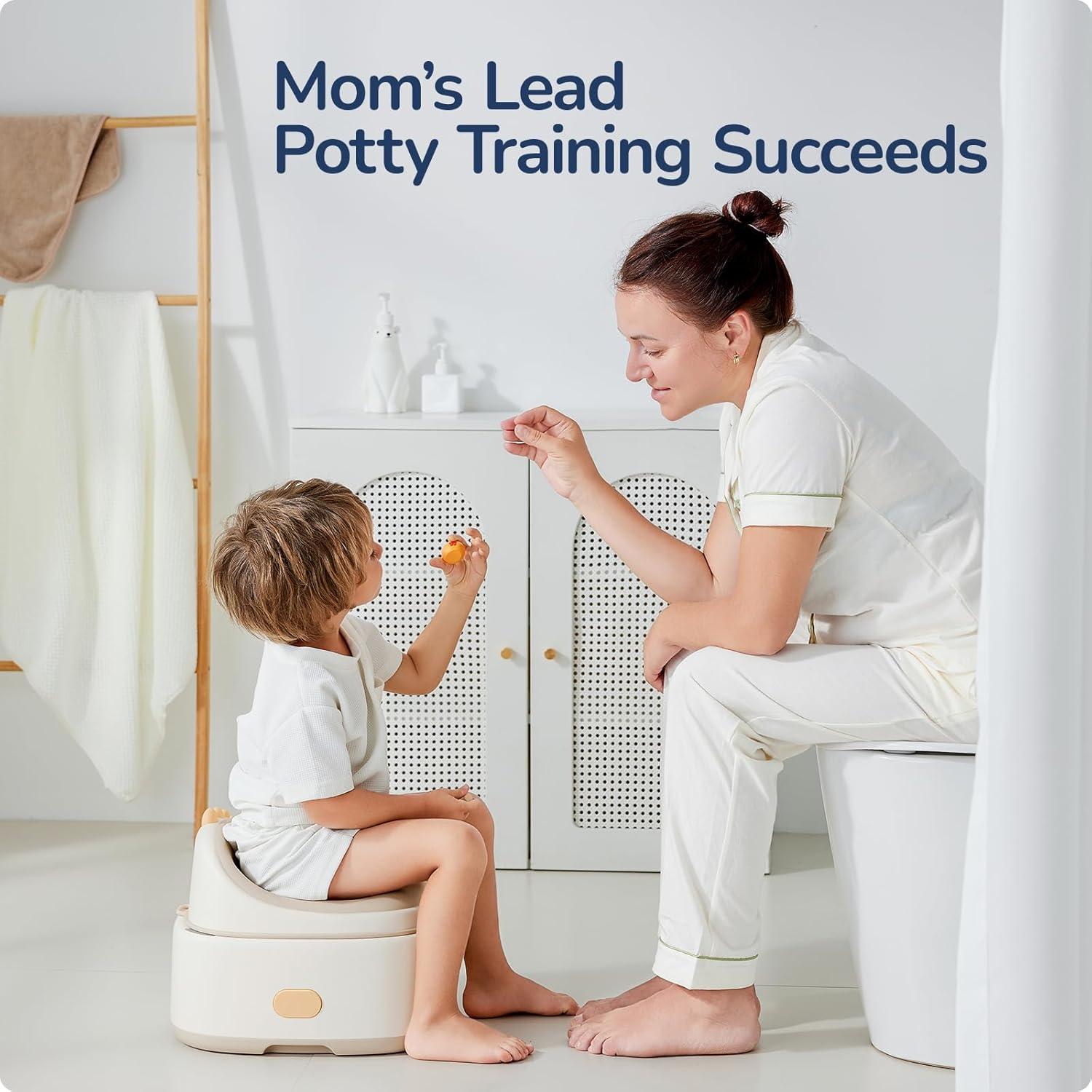 Entrenador de Baño 3 en 1 Dinosaurio TPE Beige - Asiento y Escalera