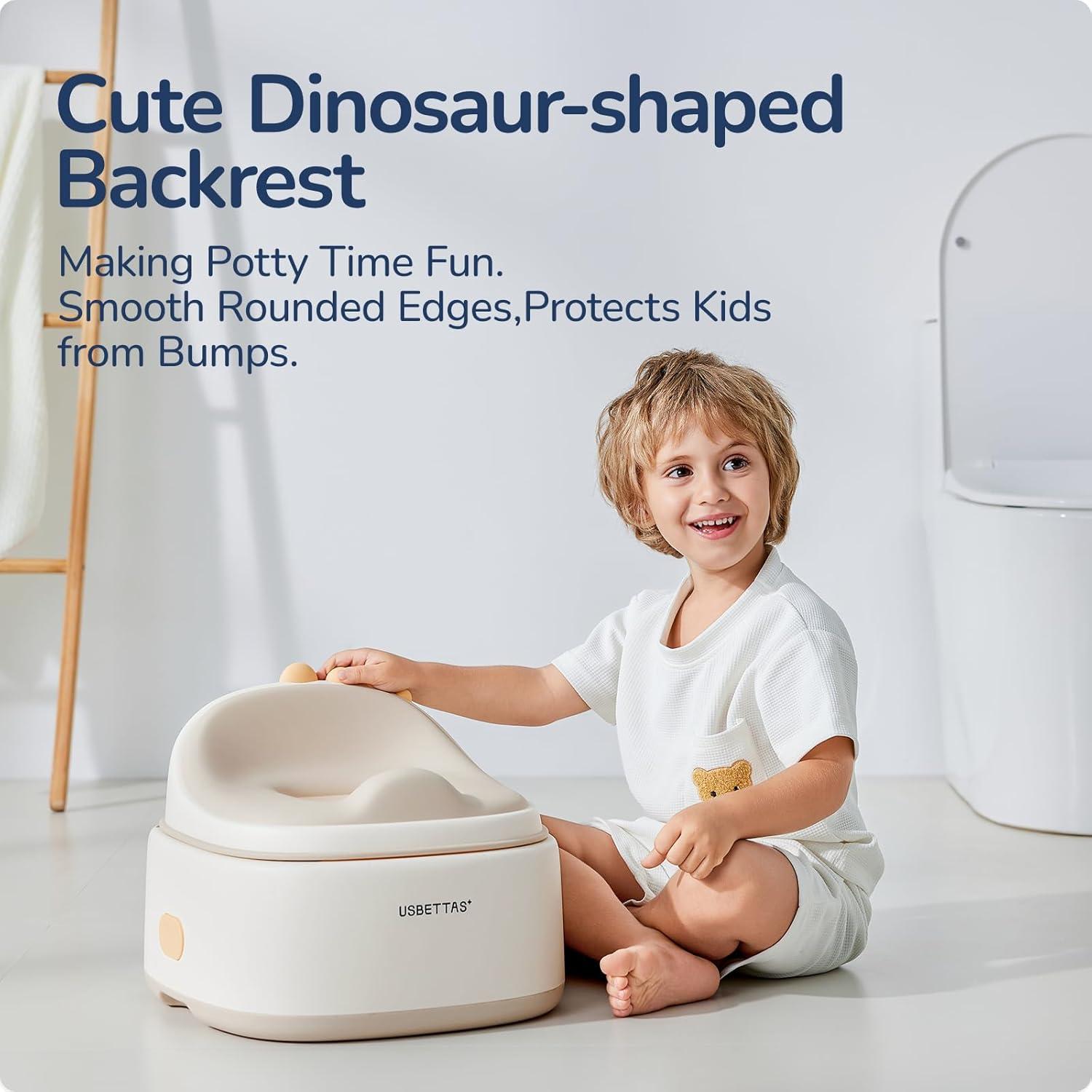 Entrenador de Baño 3 en 1 Dinosaurio TPE Beige - Asiento y Escalera