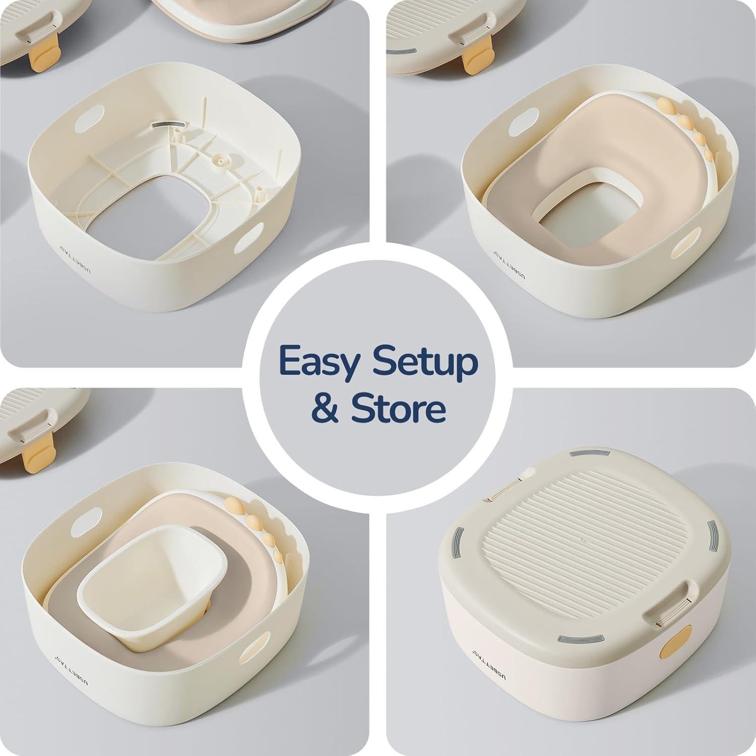 Entrenador de Baño 3 en 1 Dinosaurio TPE Beige - Asiento y Escalera