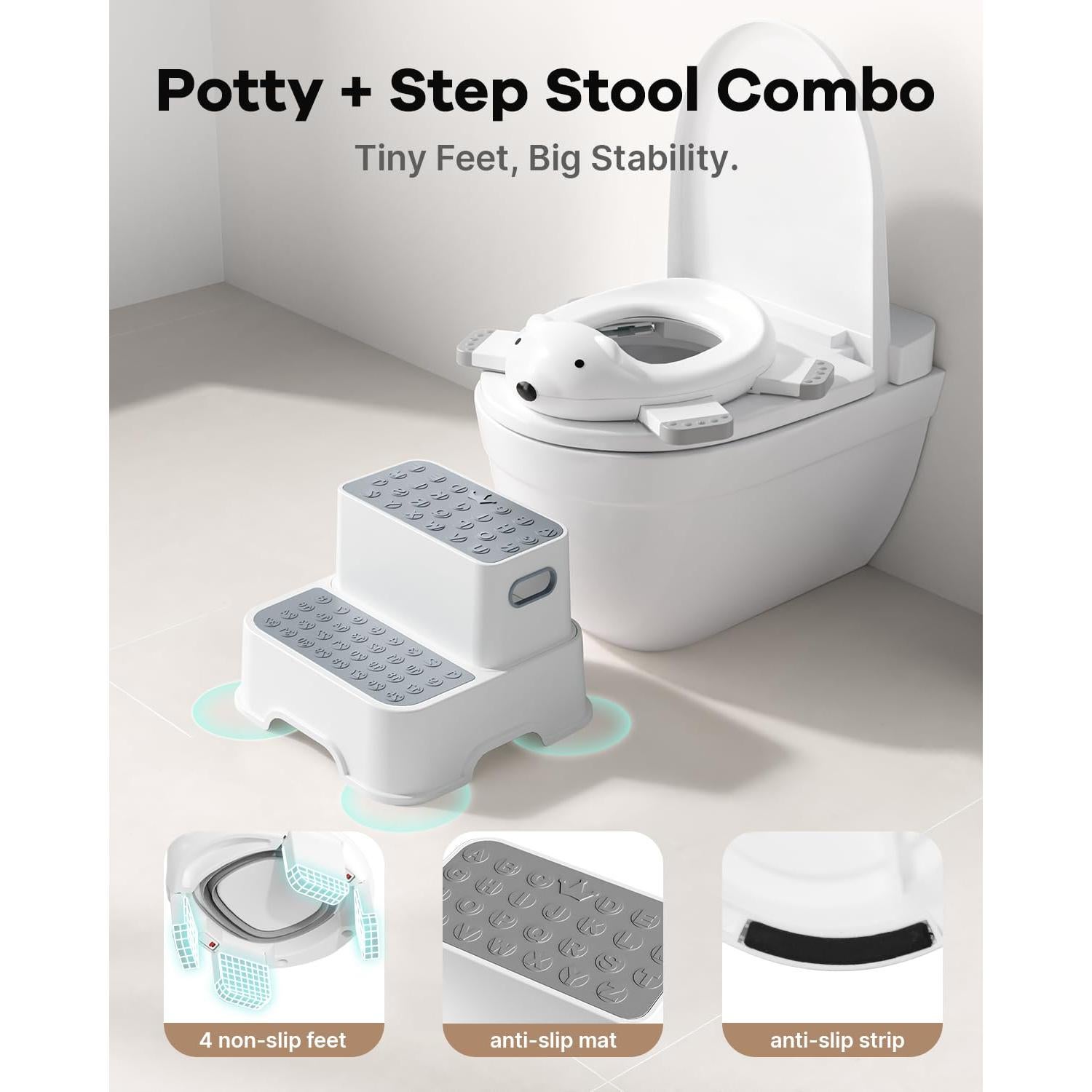 Asiento de Baño 3 en 1 Bunwag con Escalón y Bolsas