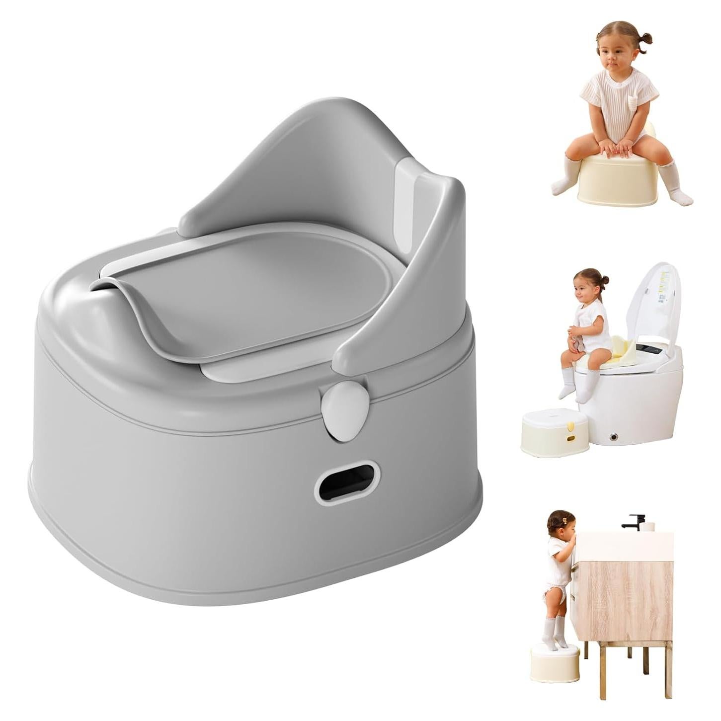 Asiento de Entrenamiento para Baño 3 en 1 RGKQSY Gris