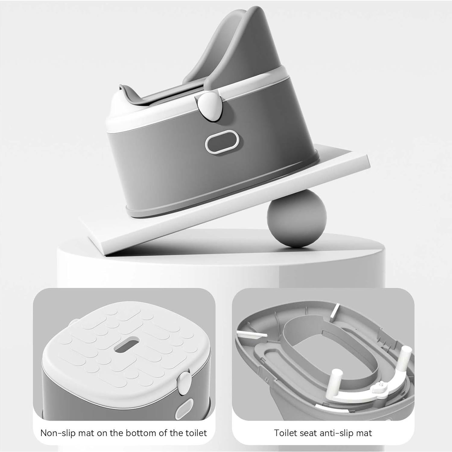 Asiento de Entrenamiento para Baño 3 en 1 RGKQSY Gris