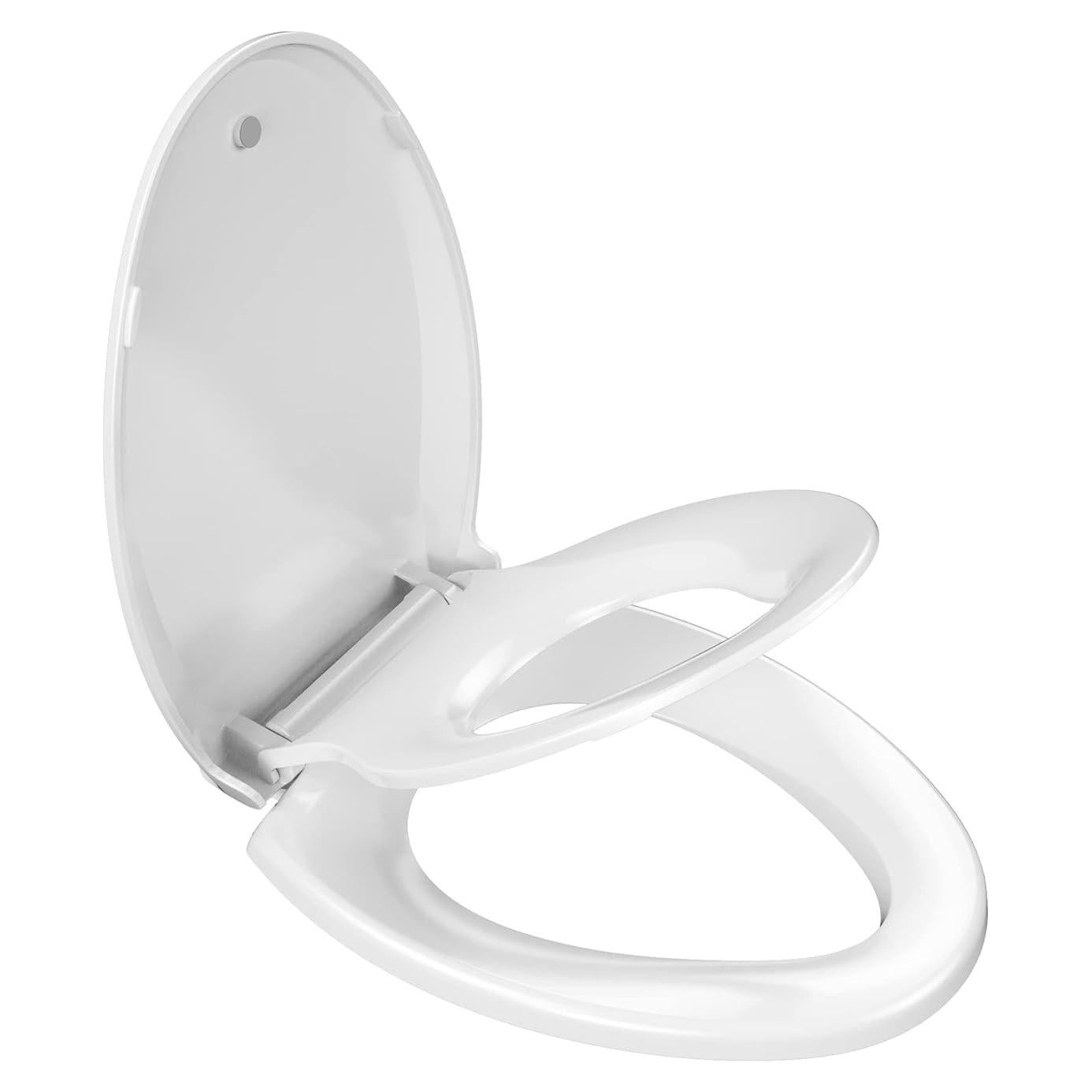 Asiento de Inodoro Alargado YASFEL Blanco 18.5" con Asiento Infantil