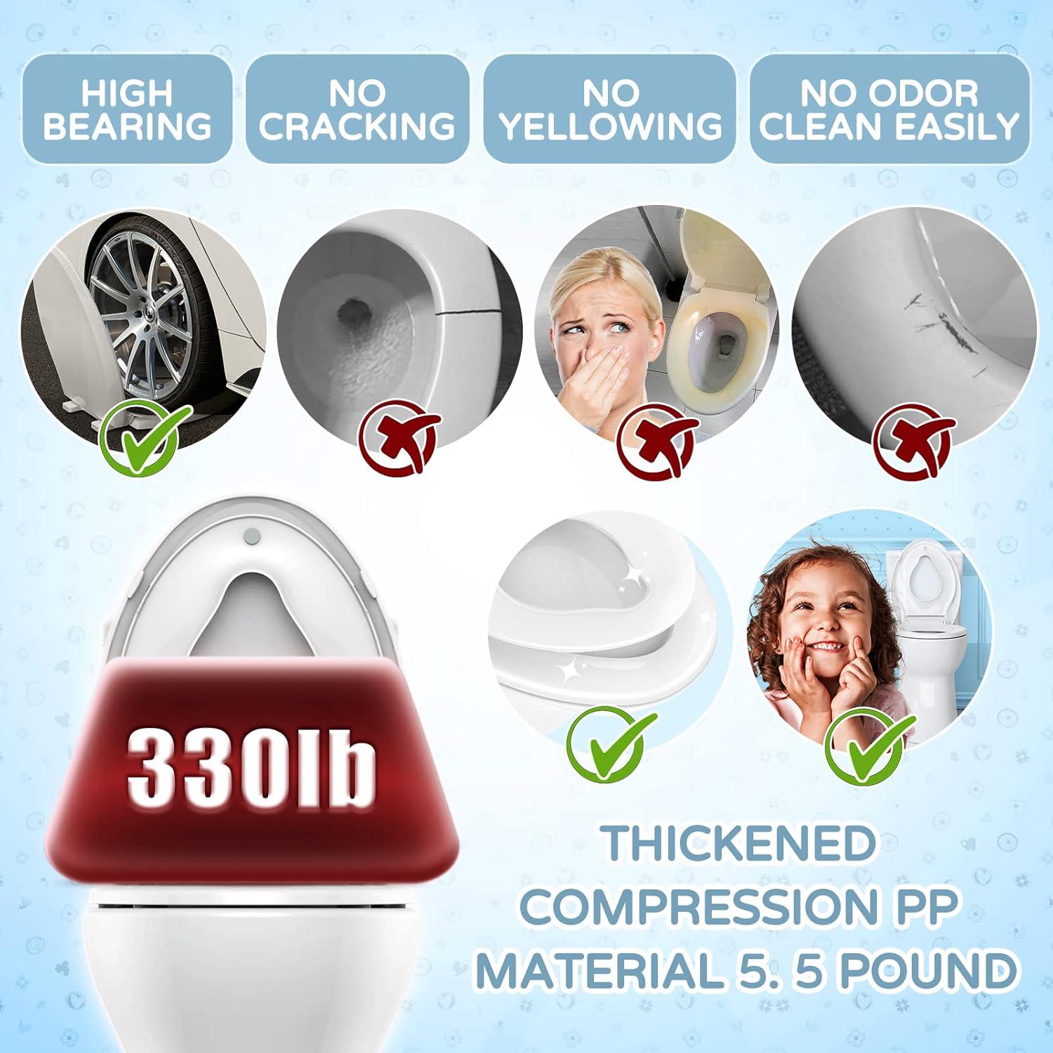 Asiento de Inodoro Alargado YASFEL Blanco 18.5" con Asiento Infantil