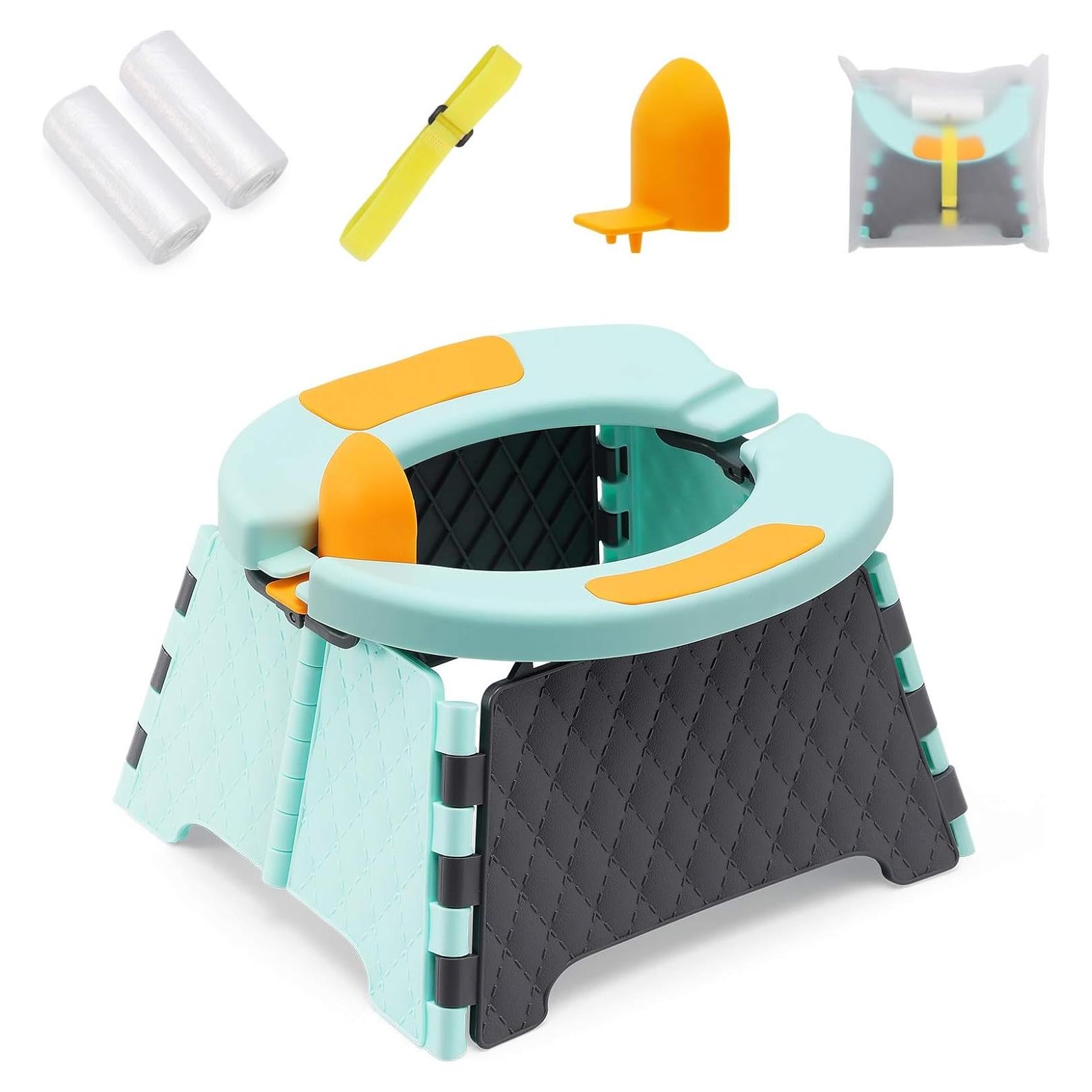 Inodoro Portátil para Bebés YUNHECAM Plegable con 60 Bolsas