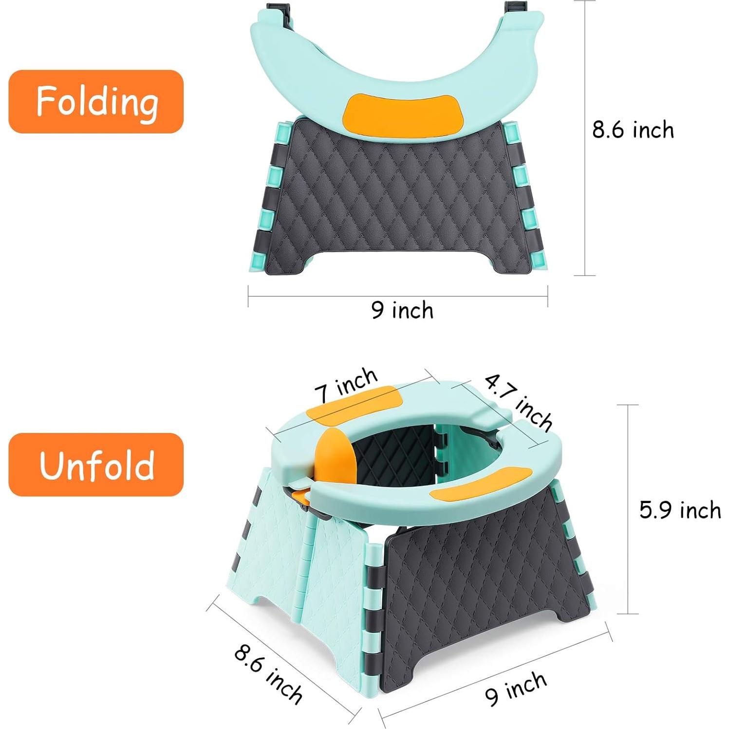 Inodoro Portátil para Bebés YUNHECAM Plegable con 60 Bolsas